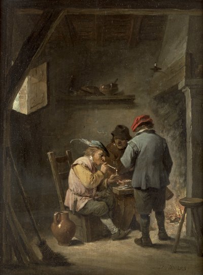 Campesinos junto a una posada de David Teniers the Younger